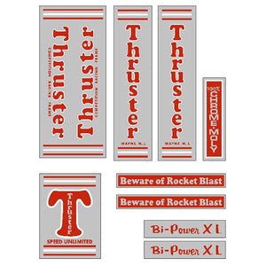 Thruster - BI POWER XL RED T on chrome decal set