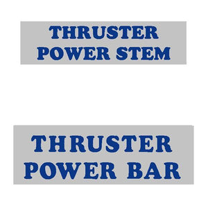 Thruster - Bar And Stem Blue Decals On Chrome Old School Bmx Decal