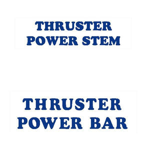 Thruster - Bar And Stem Blue Decals On Clear Old School Bmx Decal