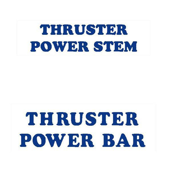 Thruster - Bar And Stem Blue Decals On Clear Old School Bmx Decal