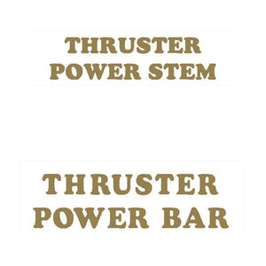 Thruster - Bar And Stem Gold Decals On Clear Old School Bmx Decal