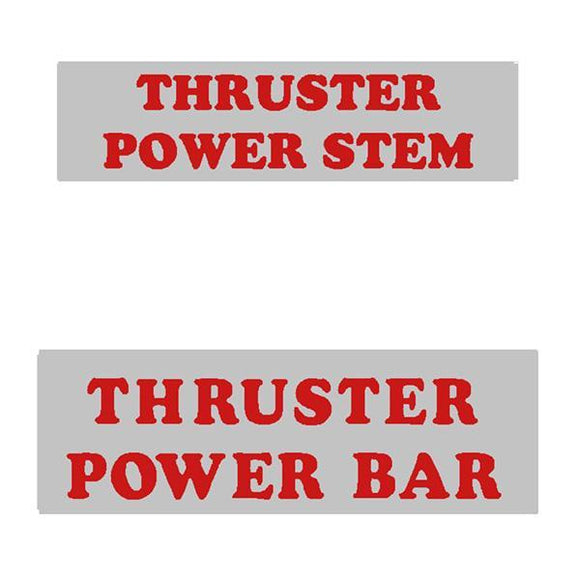 Thruster - Bar And Stem Red Decals On Chrome Old School Bmx Decal