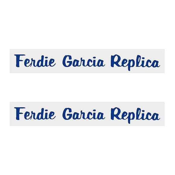 Thruster - Ferdie Garcia Replica Decals Blue On Chrome Old School Bmx Decal