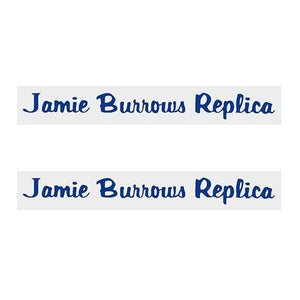 Thruster - Jamie Burrows Replica Decals Blue On Chrome Old School Bmx Decal