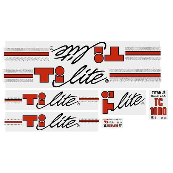 Titan - Ti-Lite Tc1000 Black Old School Bmx Decal-Set