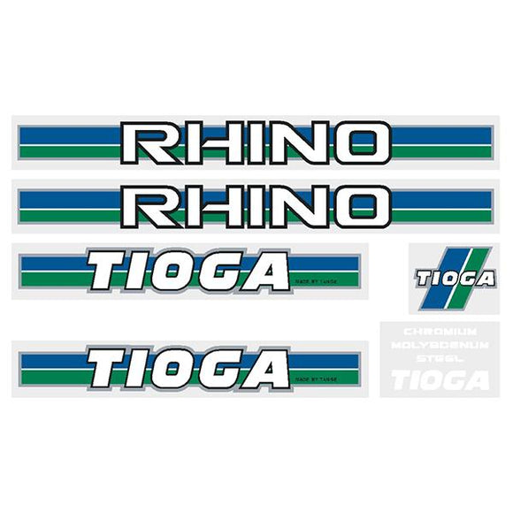 Tioga By Tange Rhino - Green Blue Chrome Decal Set Old School Bmx Decal-Set