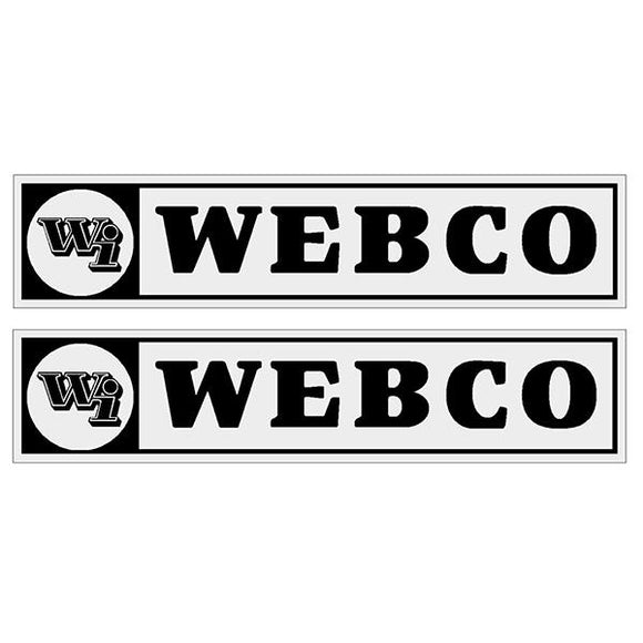 Webco - black on clear downtube decals