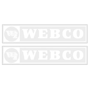 Webco - white on clear downtube decals